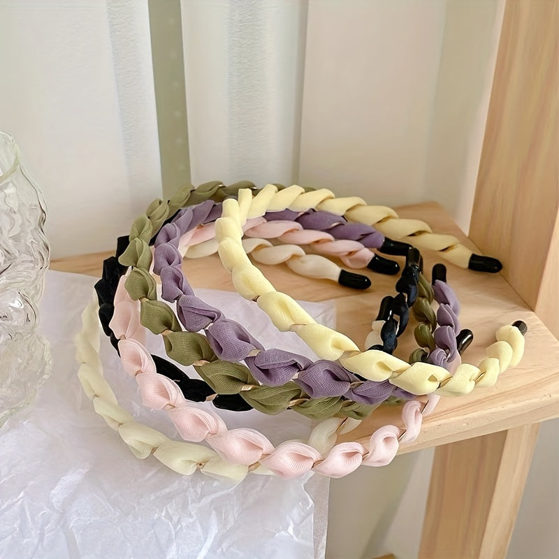 Skinny Organza Twist Headband Hair Band for Women