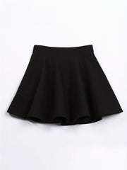  High Rise Ruffle Stretch Skirt