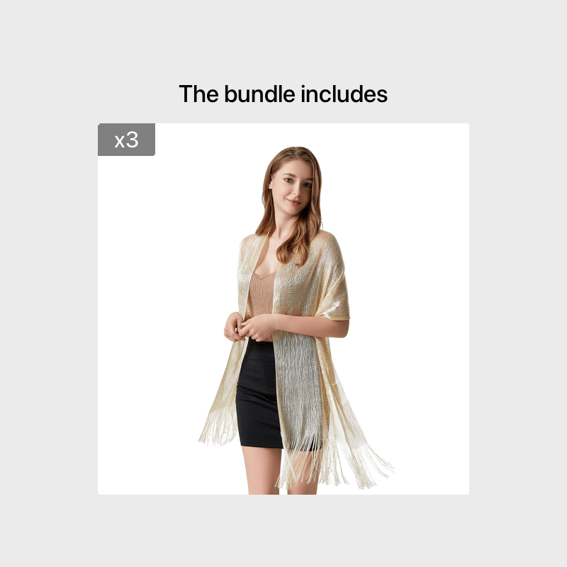 Women's Party Shawls with Golden and Silver Thread - Warm Scarf