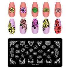 Stainless Steel Nail Stamping Plates Flower Fruits Image Stamp Template