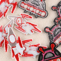 Rocket Spaceship Embroidery DIY Patch for Clothes Backpacks