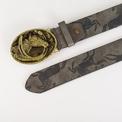 Men's Retro Horse Pattern Buckle Belt Decorative Accessories