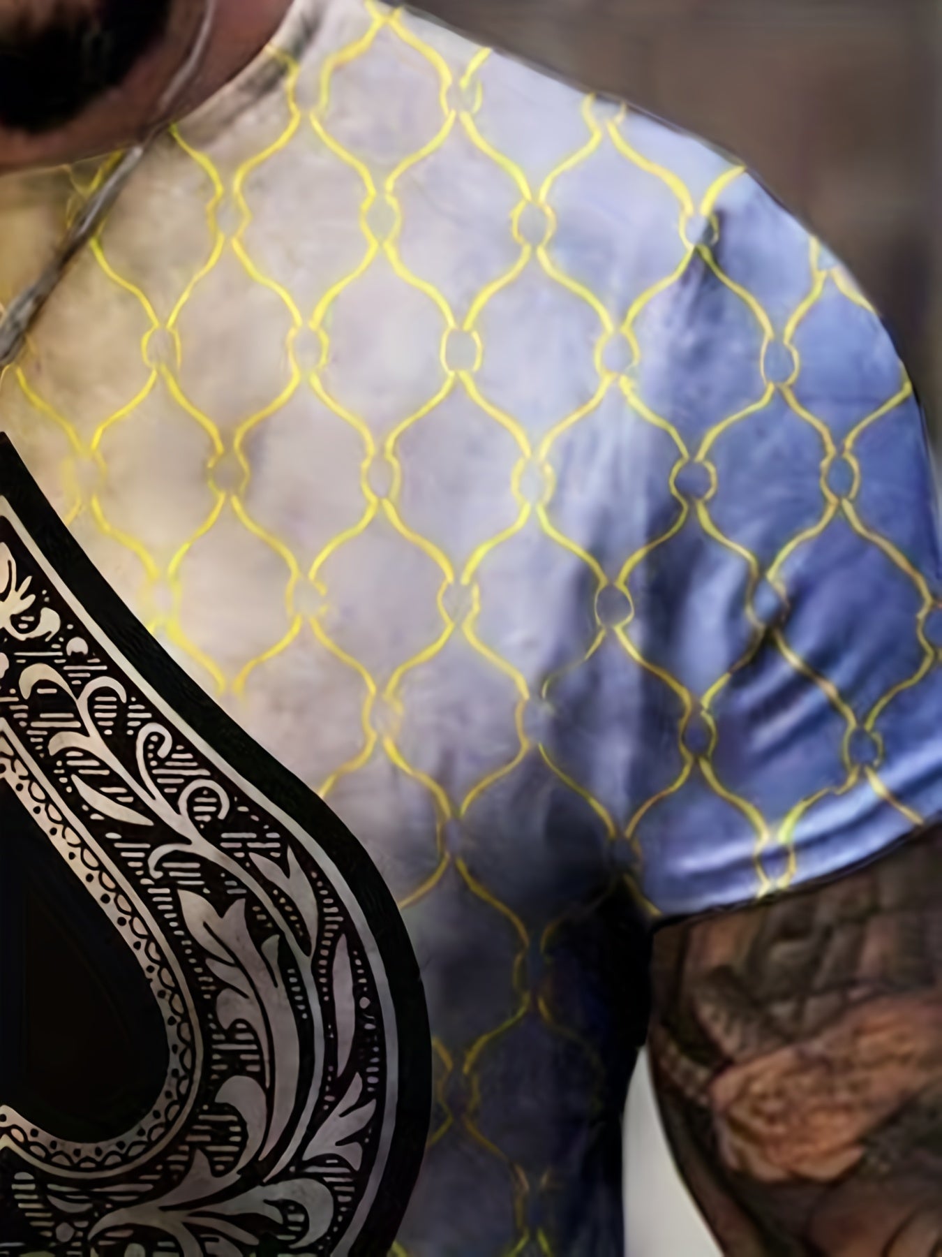 Men's Poker Print Graphic T-shirt Crew Neck Tee