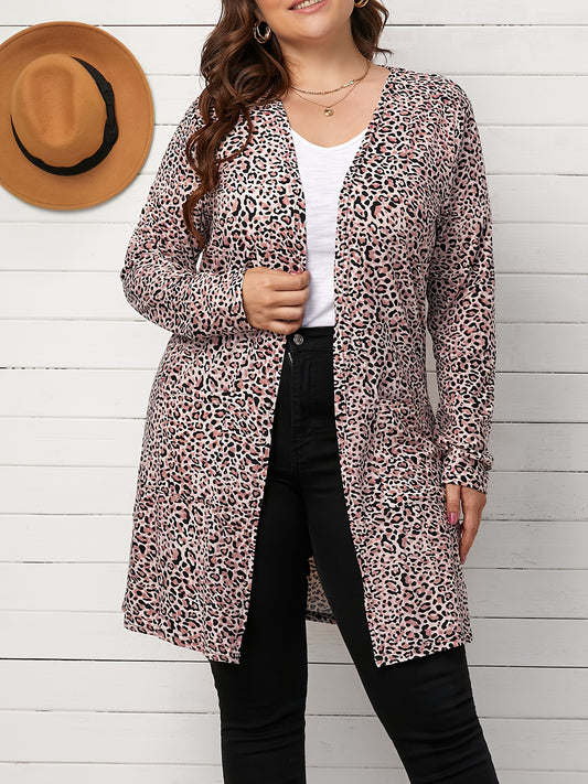  Leopard Print Long Sleeve Cardigan
