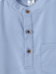 Boys Plain Shirt Casual Short Sleeve Top For Summer Kids