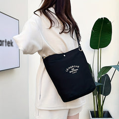 Casual Canvas Bucket Bag Large Capacity Shoulder Bag