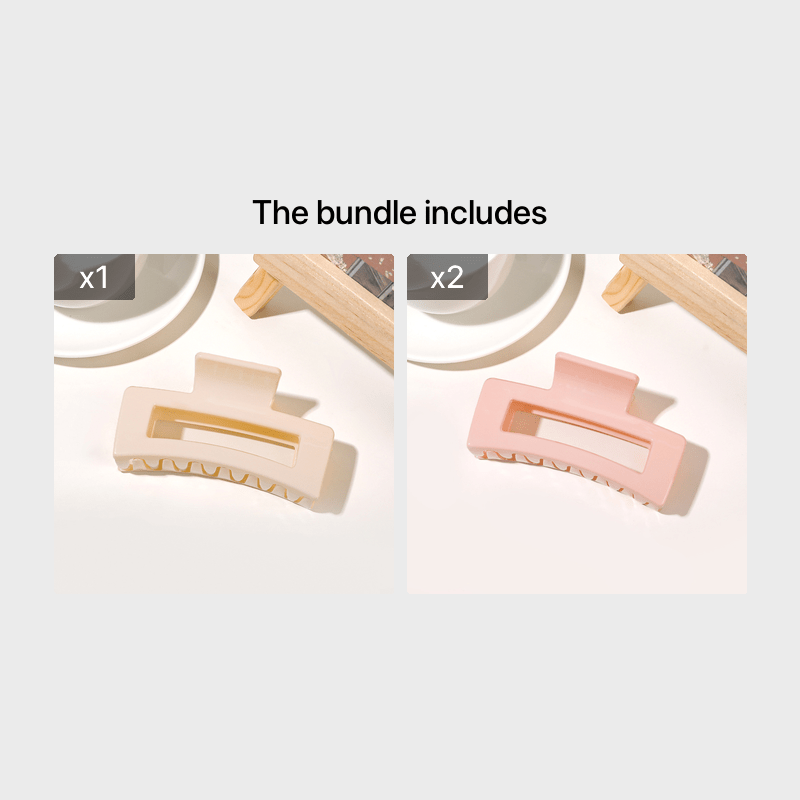 Multicolor Acrylic Hair Clip Thick Rectangle Claw Clips