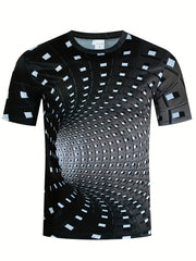 Men's 3D Geometry Graphic Tee for Summer