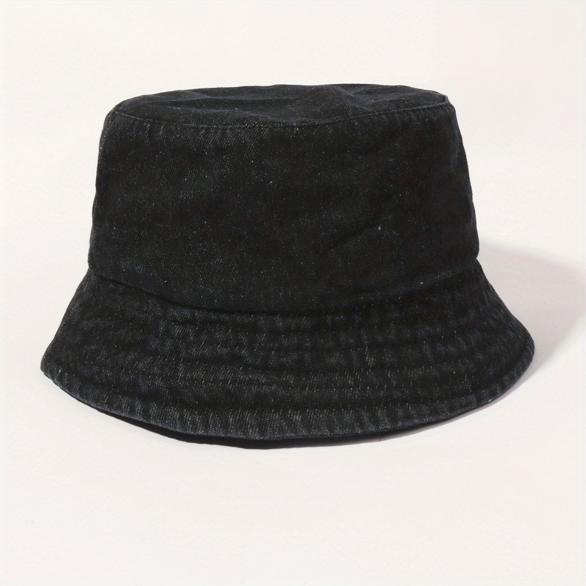 Denim Washed Bucket Hat Lightweight Solid Basin Hat Casual Sunshade