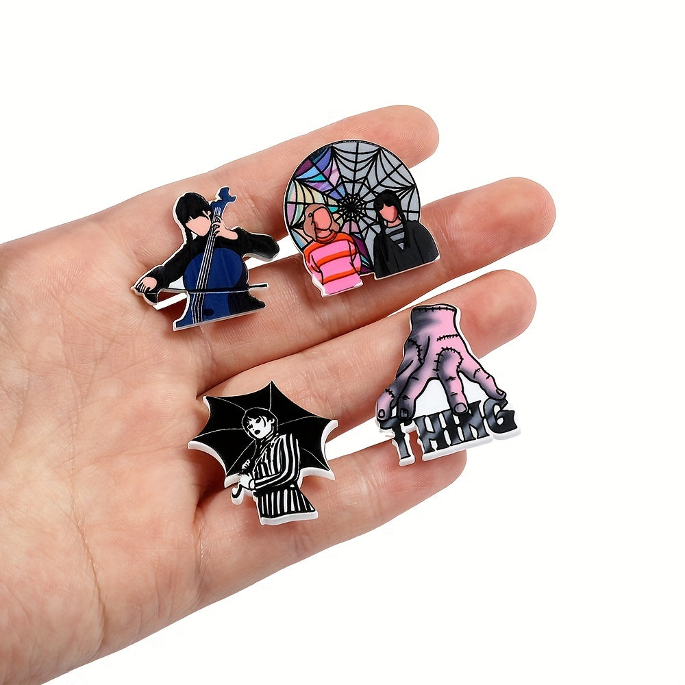 Creative Acrylic Print Brooch Pin for Boys