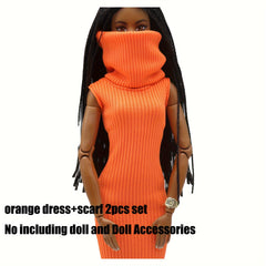 Striped Dress and Scarf 2-Piece Set for 30 cm Dolls