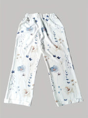 Floral Print Drawstring Straight Leg Pants Dual Pockets