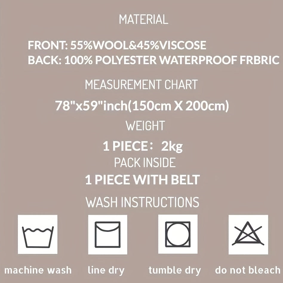 Outdoor Waterproof Wool Picnic Blanket for Camping