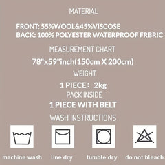 Outdoor Waterproof Wool Picnic Blanket for Camping