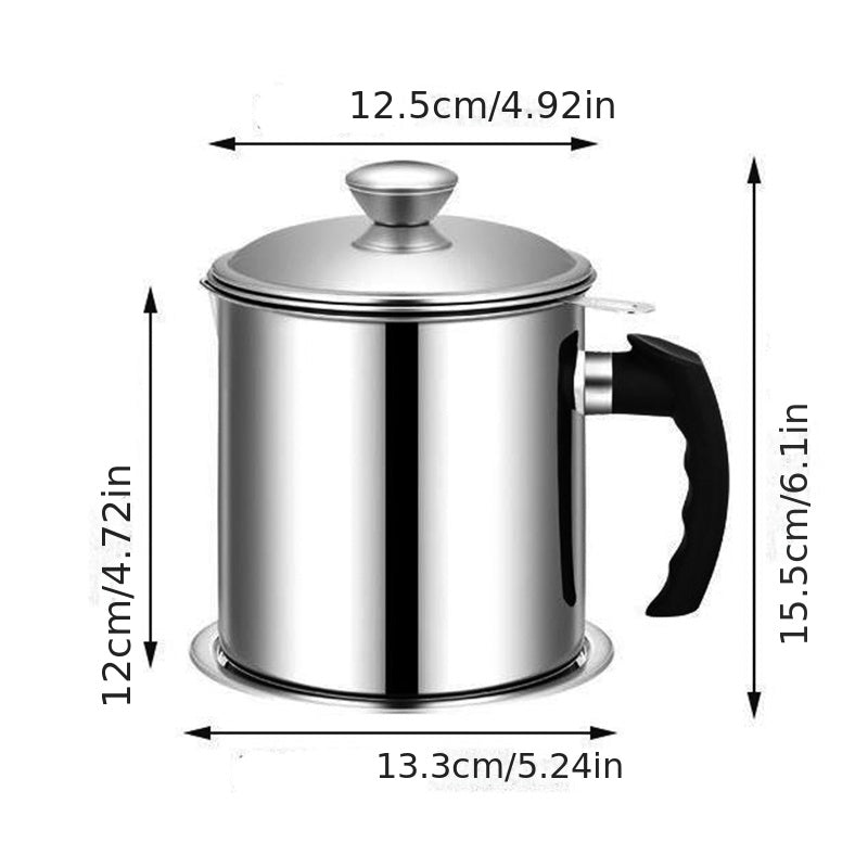 Stainless Steel Strainer Pot Residue Filter Oiler For Home Use