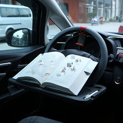 Car Steering Wheel Desk Tray Table - Multipurpose for Eating, Parking, Travel