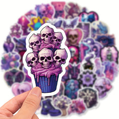 50pcs Cartoon Gothic Skull Graffiti Stickers for Decorations