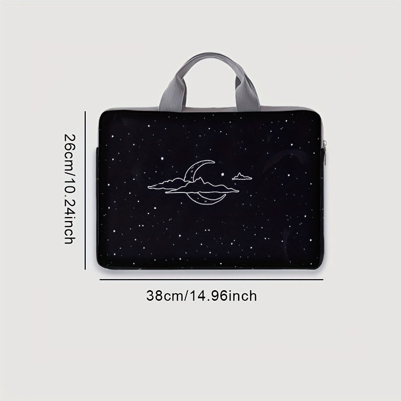 Starry Night Moon Print Laptop Sleeve 14 inch