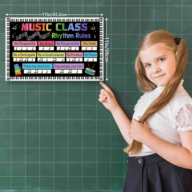 Music Classroom Rhythm Rules Poster High School Middle School Decor Multicolor