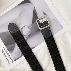 Canvas Elastic Belt Casual Woven Belt Men 4 Colors 2 Sizes
