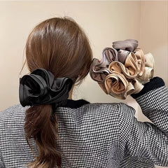 Vintage French Satin Scrunchies Silk Hair Ring