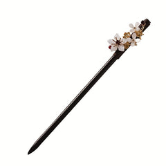 Flower Hairpin Wooden Hair Stick Ponytail Holder Hair Accessories