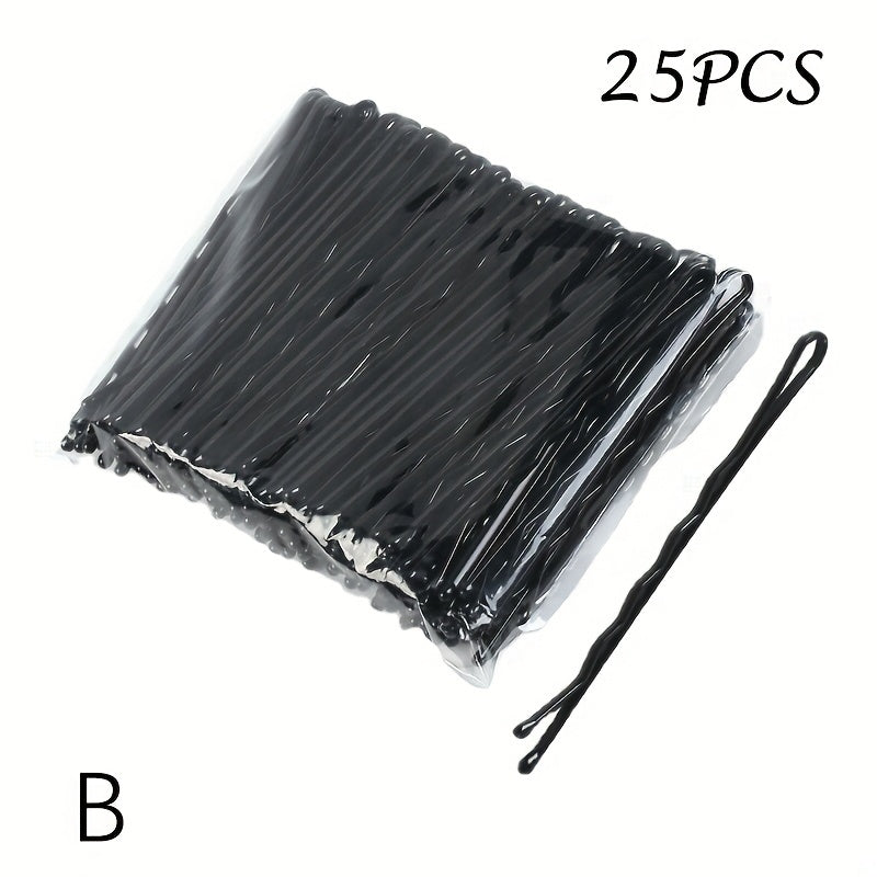 25 Pcs Hair Clips Pins Curly Wavy Slides Bobby Pins Styling Accessories