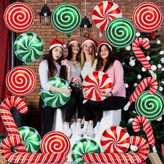 18pcs Christmas Candy Balloon Set Red Green Mylar Candy Balloon