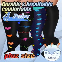 Men's Compression Sport Socks - Moisture Wicking - 4 Pair Set