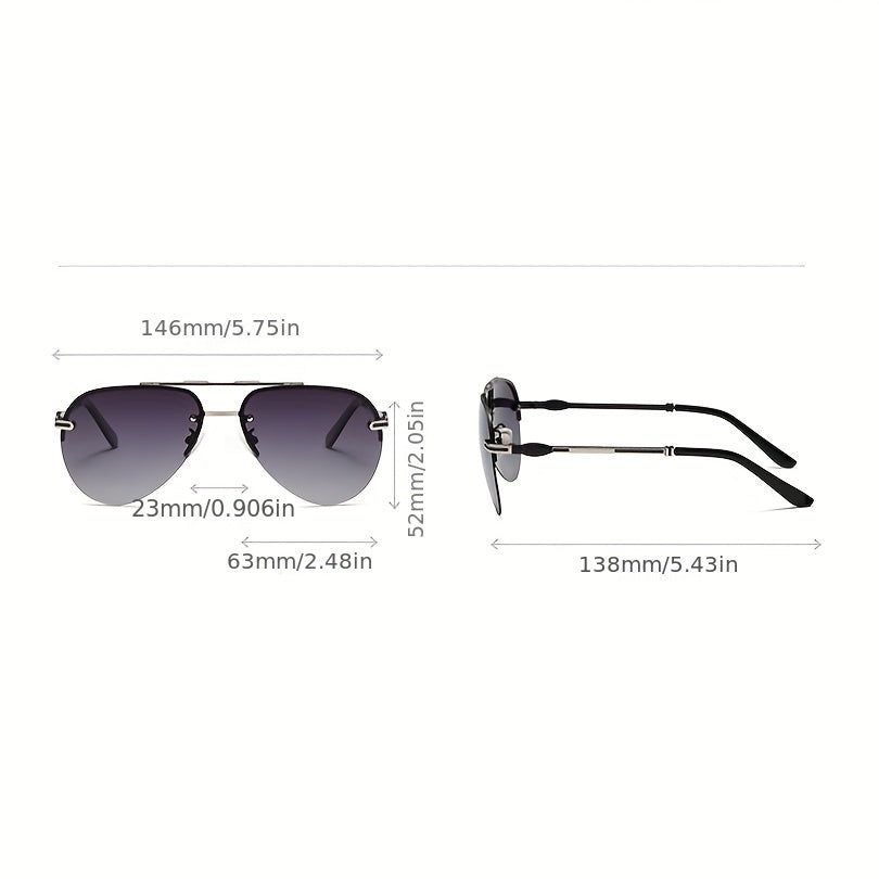Vintage Polarized Half Frame Sunglasses UV Protection