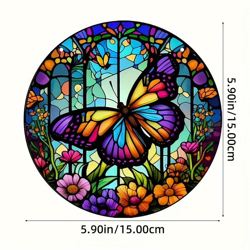 Plastic Butterfly Suncatcher Stained Glass Window Hanging