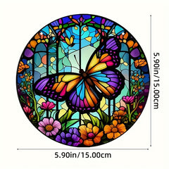 Plastic Butterfly Suncatcher Stained Glass Window Hanging
