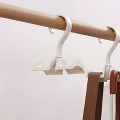 3pc Beige Plastic Bag Hook Rotatable Purse Storage Rack