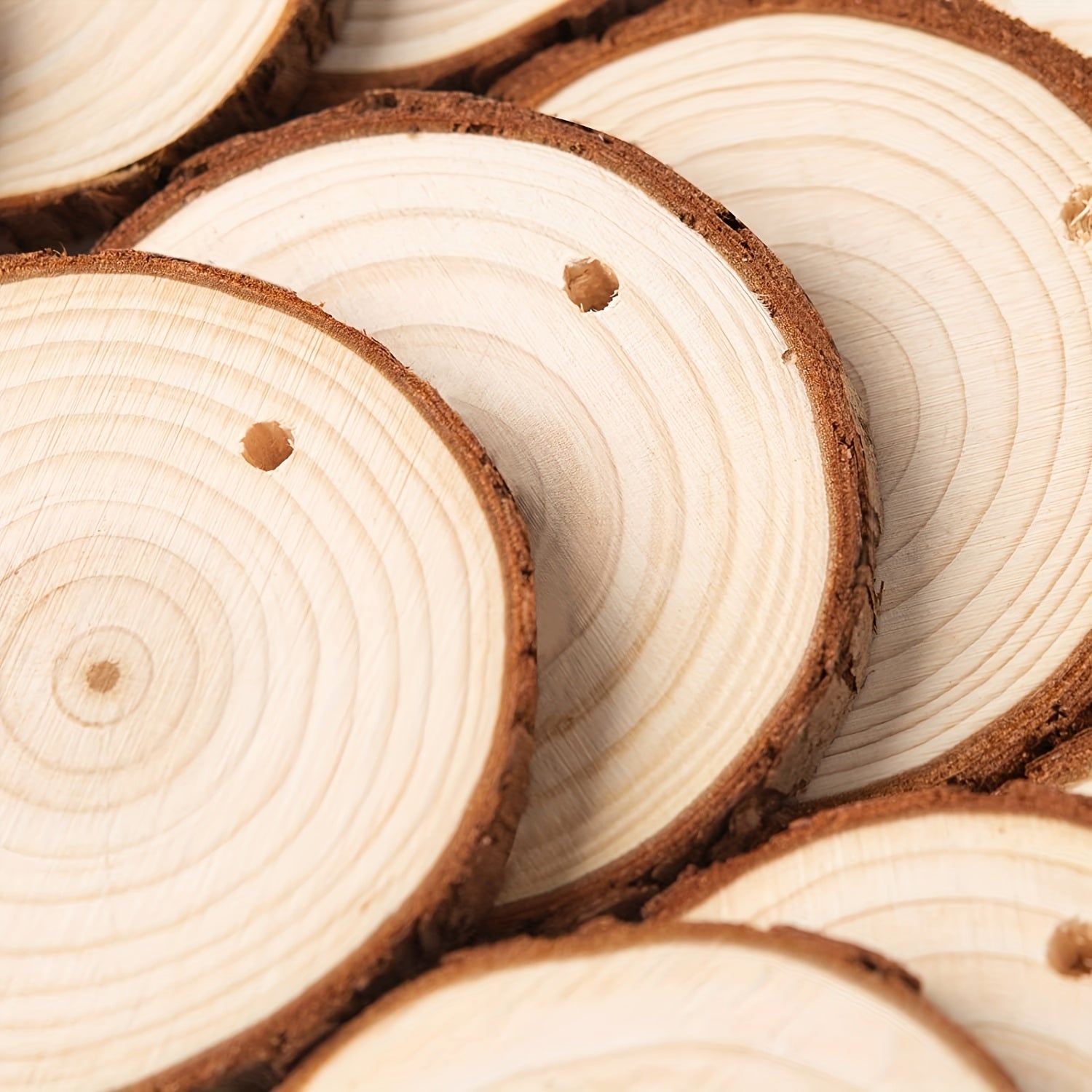 10pcs 7-9" Natural Wood Slices Unfinished, DIY Arts, Rustic Wedding Decor