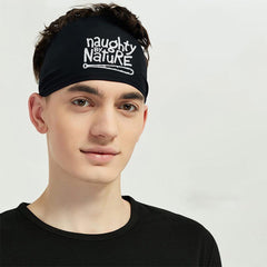 Naughty By Nature Hip Hop Headband Breathable Mesh Sweatband for Workouts