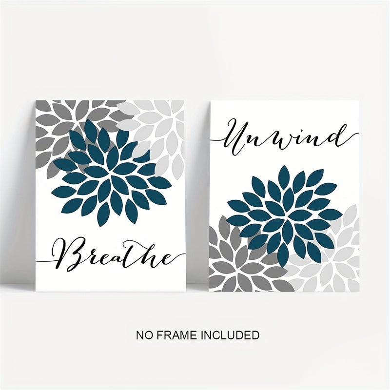Teal Relax Soak Unwind Breathe Bathroom Wall Decor