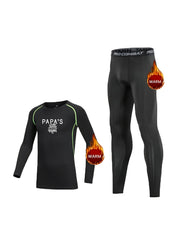 2pcs Toddler Kids Fleece Compression Sets Crew Neck Pullover Matching Pants