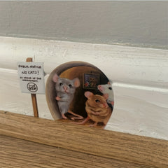 7pcs Funny Mouse Hole Wall Stickers Home Decoration 3D