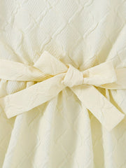 Girls' Asymmetric Shoulder Puff Sleeve Princess Dress