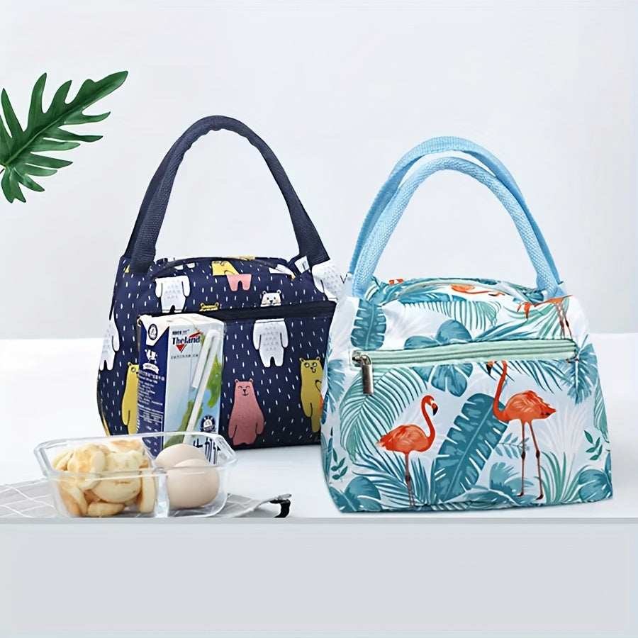 Cartoon Tote Bag Insulated Lunch Bag Aluminum Foil Zipper Thickened Oxford Cloth
