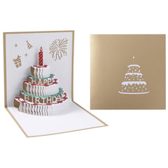 3D Birthday Cards LED Light Birthday Cake Greeting Cards
