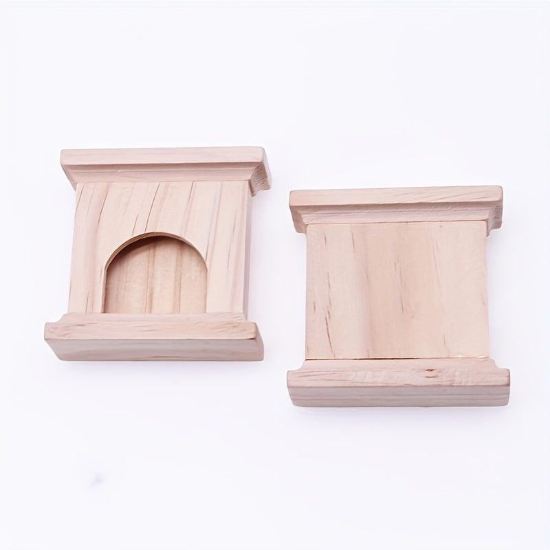Miniature Dollhouse Fireplace Ornament Set - DIY Home Decor