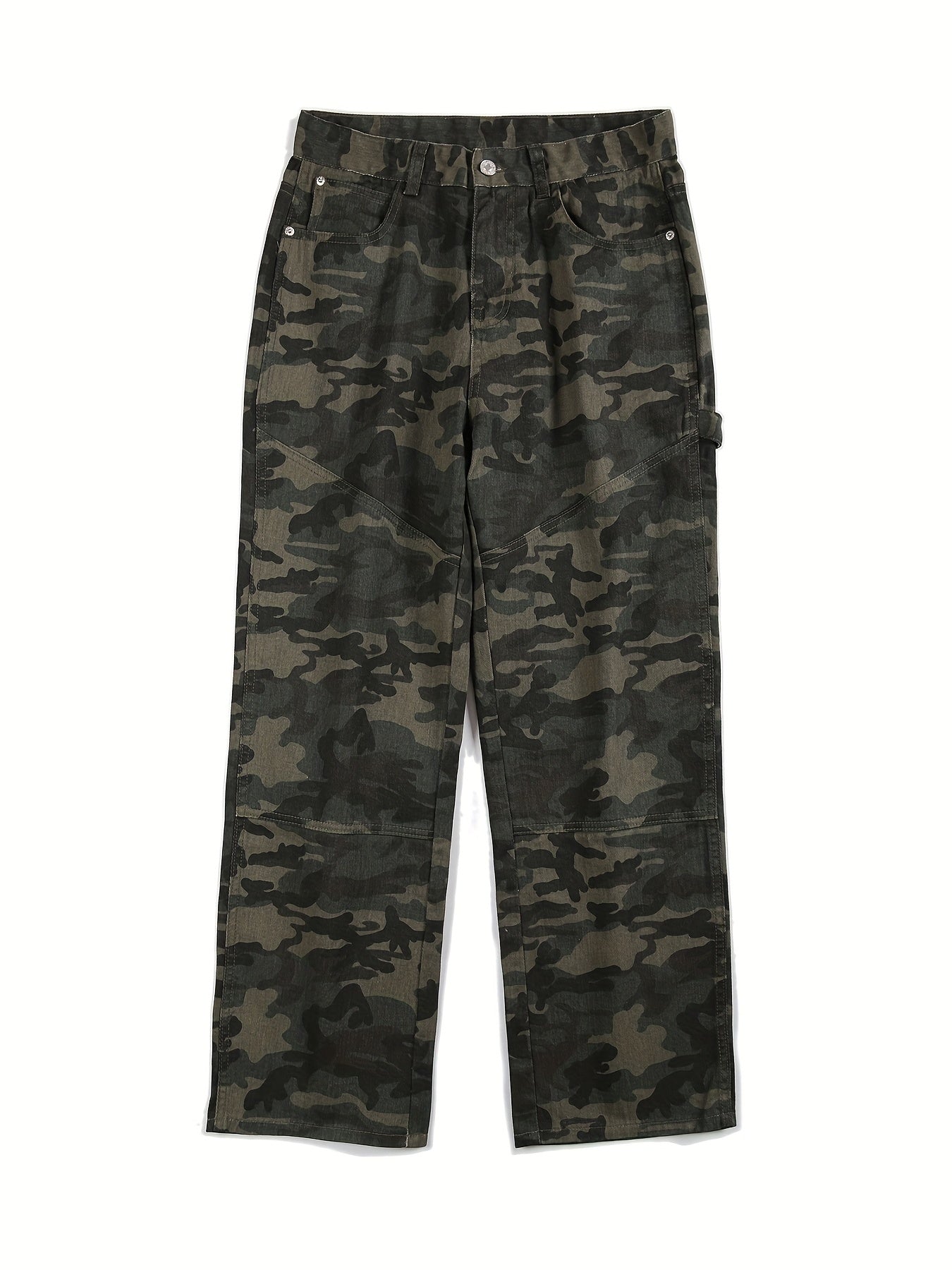 Men's Camo Cargo Pants Straight Leg Street Style