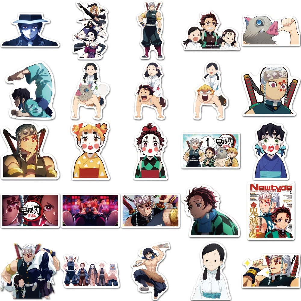 50 Anime Ghost Slayer Blade Stickers Waterproof Decorative