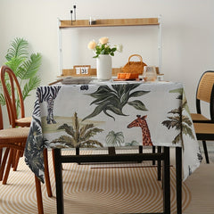 Tropical Prairie Animal Printed Tablecloth - Waterproof & Washable