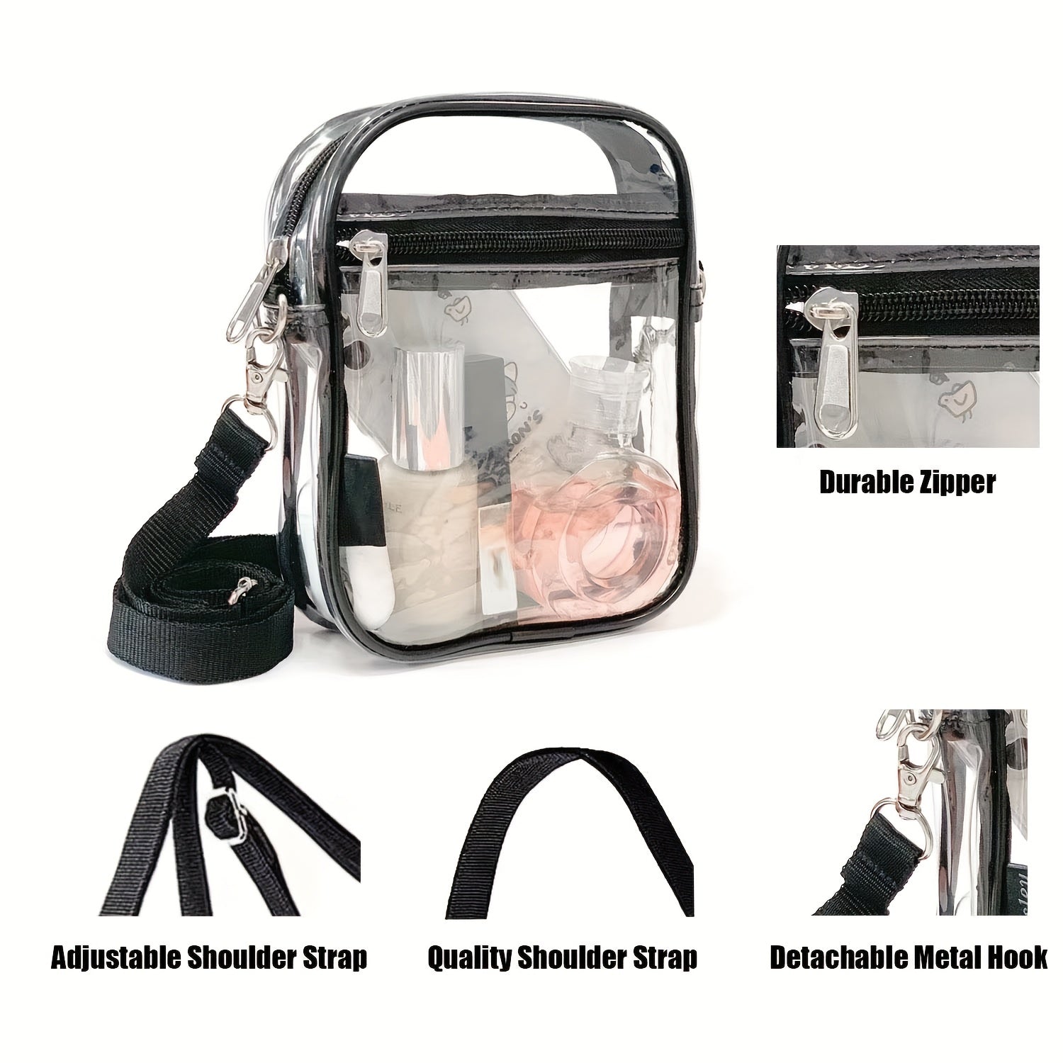 Clear Crossbody Bag Stadium Approved PVC Bag One Shoulder Bag
