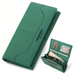 Women's Long Wallet Leather Functional Large Capacity Snap Closure