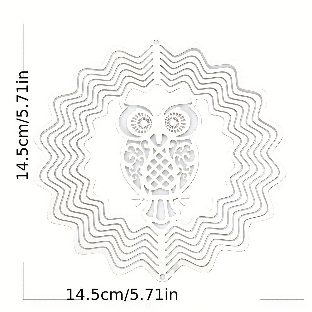 Stainless Steel Owl Bird Pendant Spinning Sequins Charm Dangle DIY