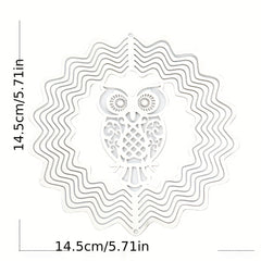 Stainless Steel Owl Bird Pendant Spinning Sequins Charm Dangle DIY