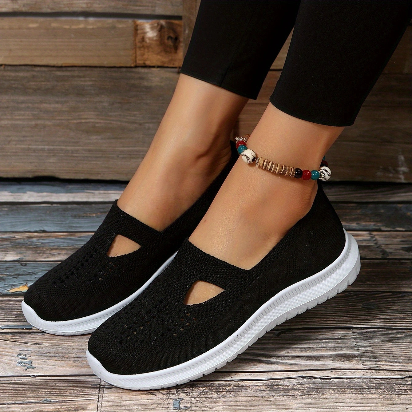 Women's Knit Sock Sneakers Slip On Soft Sole Shoes Casual Walking Shoes